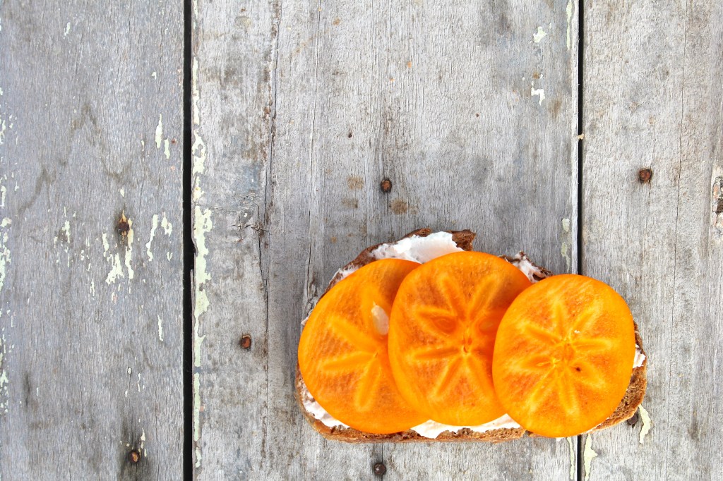 Goat cheese & persimmon on toast