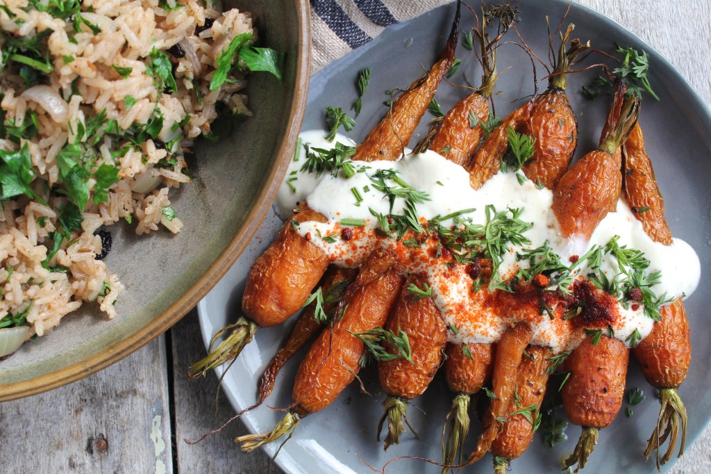 spiced-pilaf-roasted-carrots