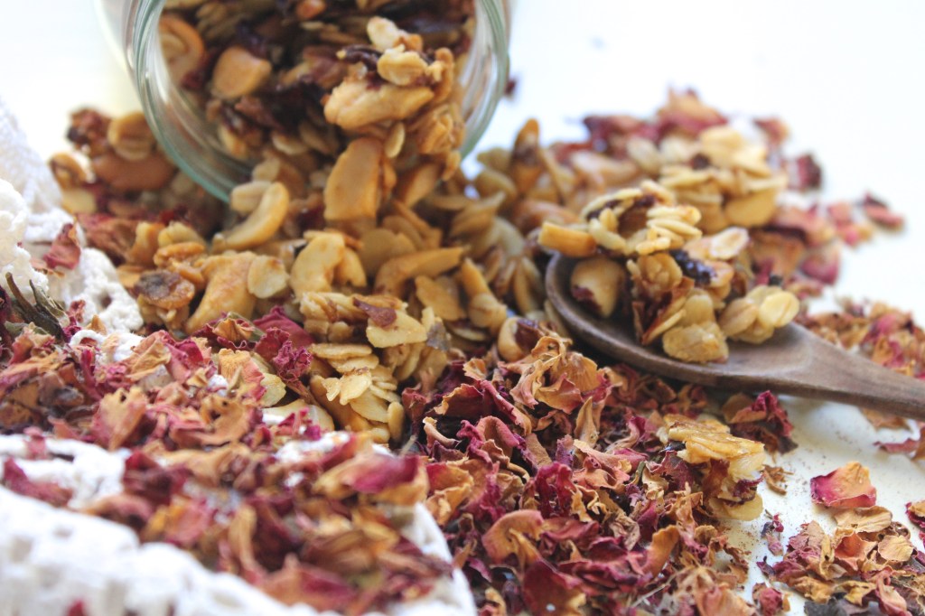 rose-cashew-granola-spilled